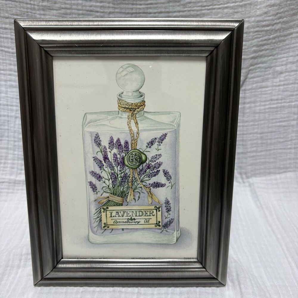 Bottle Of Lavender Aromatherapy Oil Framed Art Print 6.5x8.5”